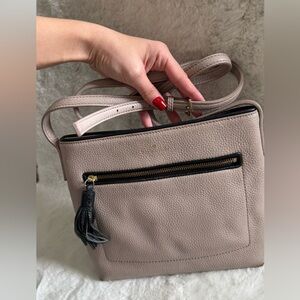 Kate Spade Taupe Leather Crossbody Bag